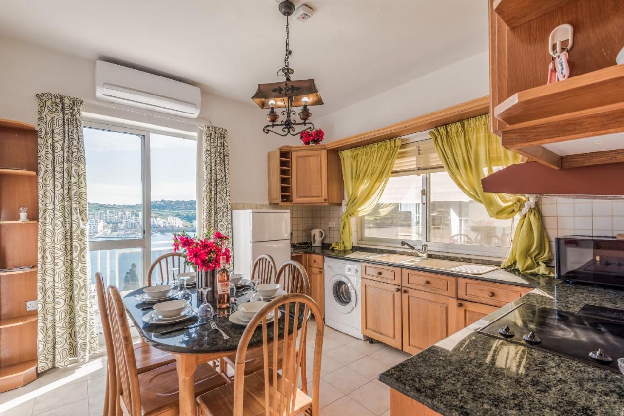 Bayview 2 Bedroom Seaview Apartment With Large Terrace With Panoramic Views - By Getawaysmalta St. Paul's Bay Exterior photo